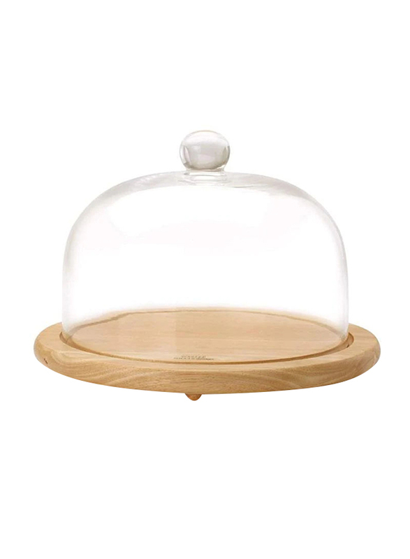 

Billi Glass Round Cheese Tray with Glass Bottom, GW-918, Brown