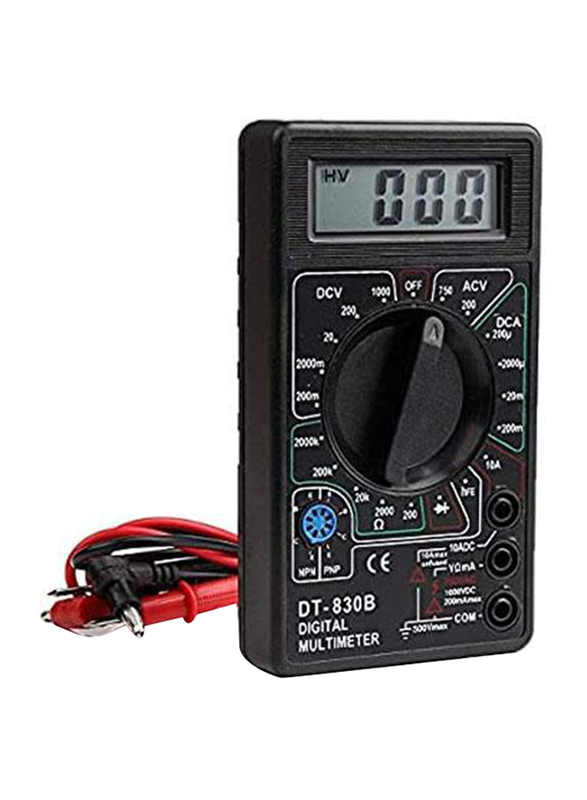 

Professional Digital Multimeter Corded Tester, DT-830B, Black