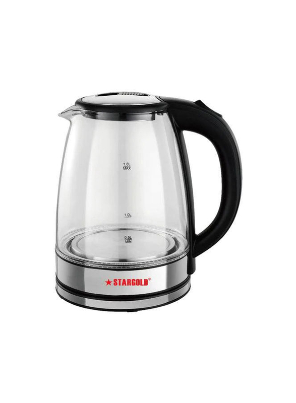 

Stargold 1.8L Electric Glass Kettle, SG-1451, Clear