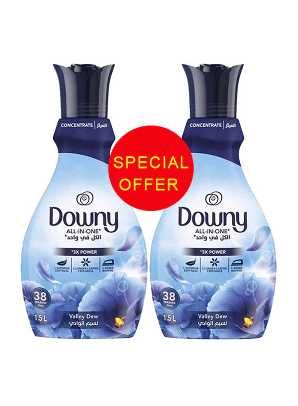 

Downy Valley Dew Concentrate Fabric Softener, 2 Bottles x 1.5 Liters