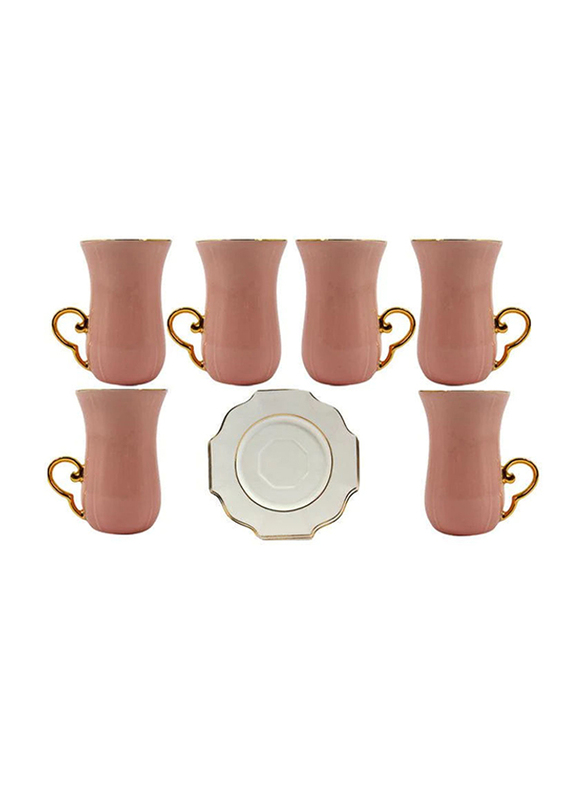 

12-Piece Istikana Cup & Saucer Set, SF-218, Pink