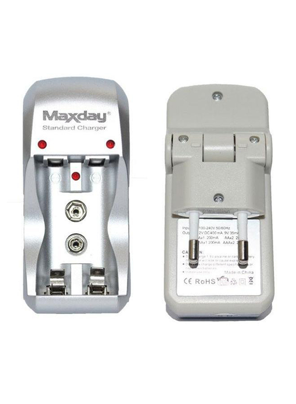 

Maxday Standard Fast Battery Charger, ZME-5017, Silver