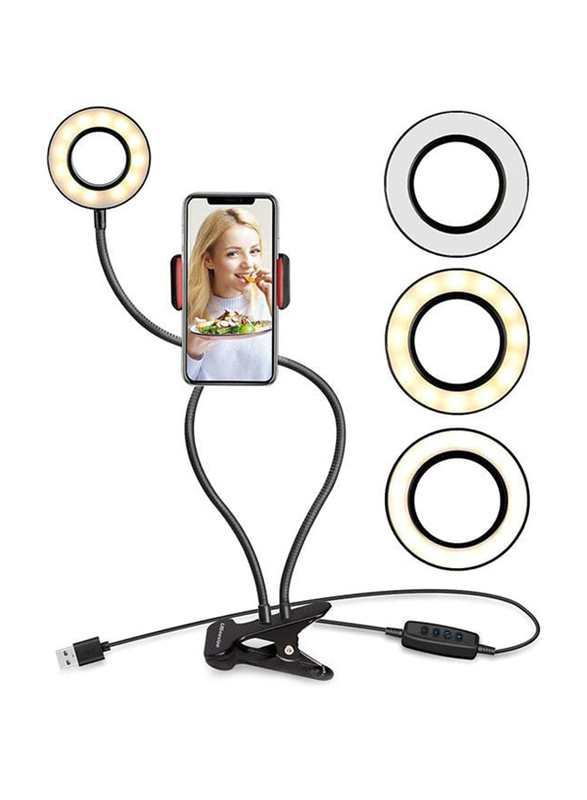 

Selfie Ring Light with Cell Phone Holder, White