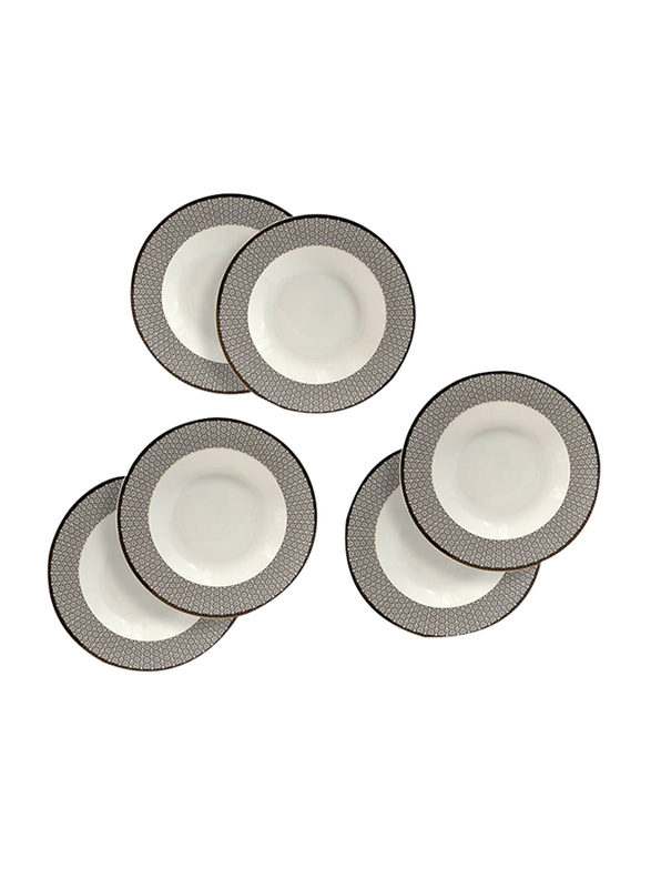 

Angela 6-Piece Ceramic Soup Plate Set, RM-275, Grey