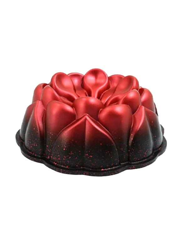 

Granite Flower Shape Casting Cake Mold, 26cm, 34087, Red