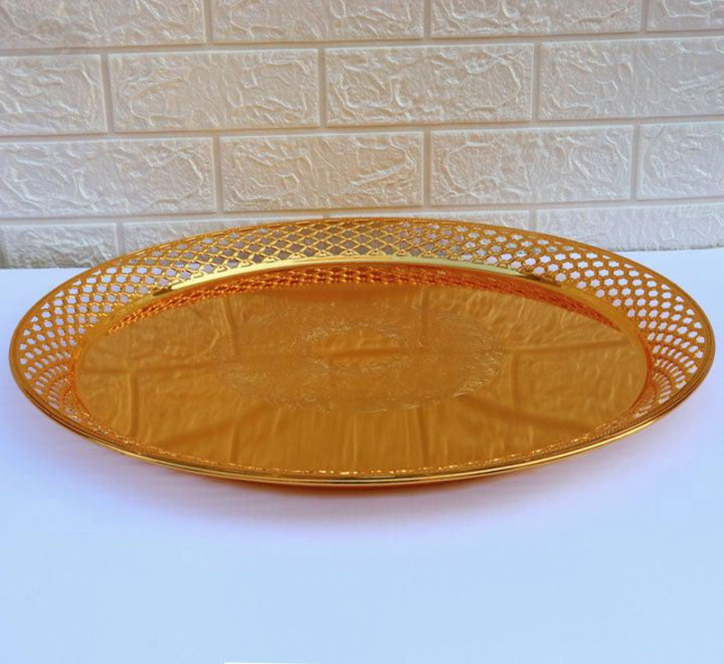 

Alpenberg 50cm Round Big Serving Plate, TA1612, Gold