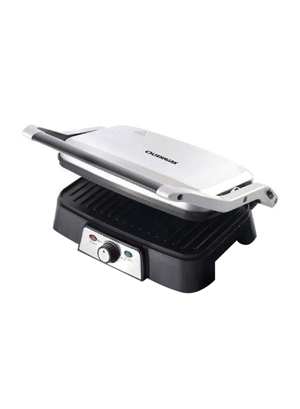 

Olsenmark 2-Slice Compact Panini Maker, 1500W, OMGM2232, Silver/Black