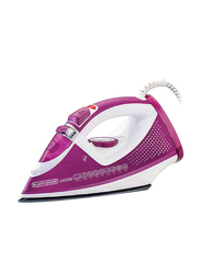 Black+Decker Steam Iron with Ceramic Soleplate, 2400W, X2450-B5, Magenta