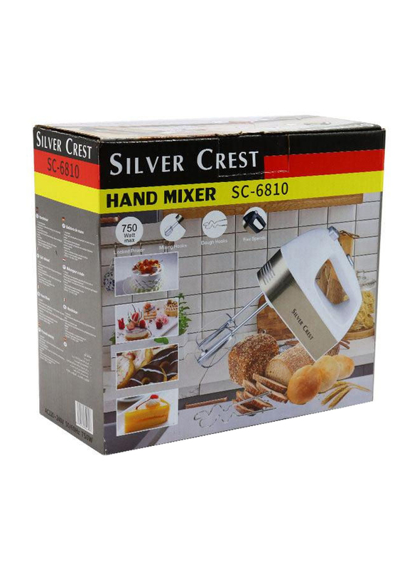 

Silvercrest Stainless Steel Hand Mixer, 750W, SC-6810, White