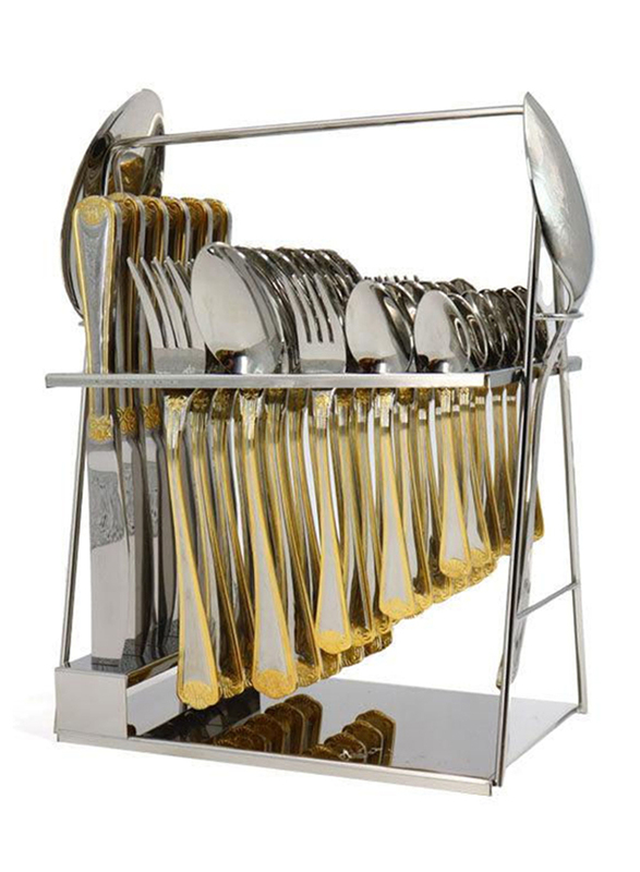 

AlpenBerg 38-Piece Stainless Steel Cutlery Set, NN089, Silver/Gold