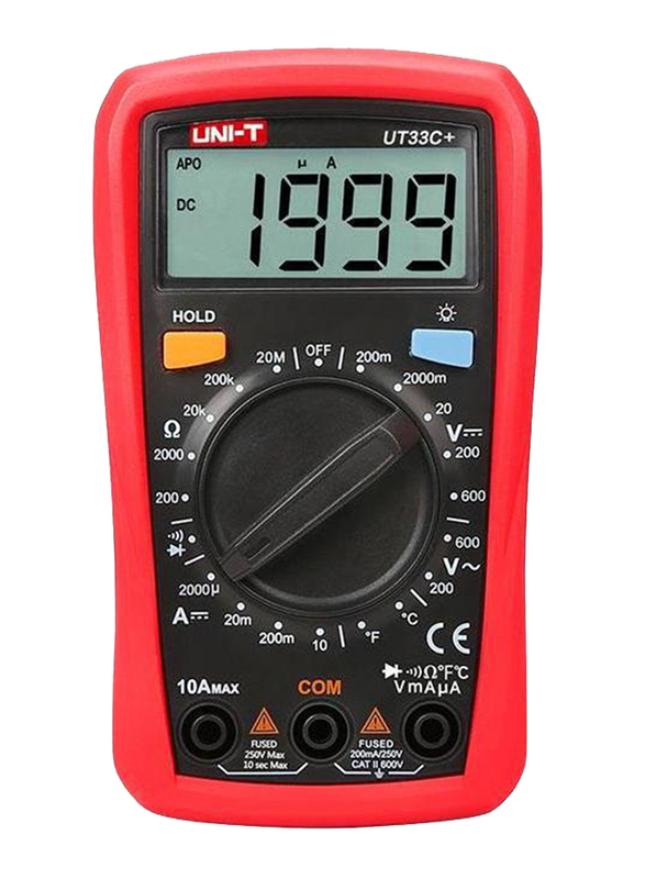 

UNI-T Digital Palm Size Multi Meter, UT33C+, Red