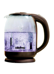 Geepas 1.8L Electric Glass Kettle, 1500W, GK9901N, Clear
