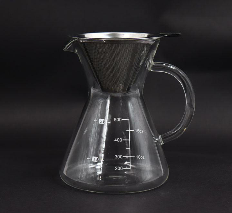 

500ml Glass Water Jug with Stainless Steel Strainer, SHOL0539307539, Clear