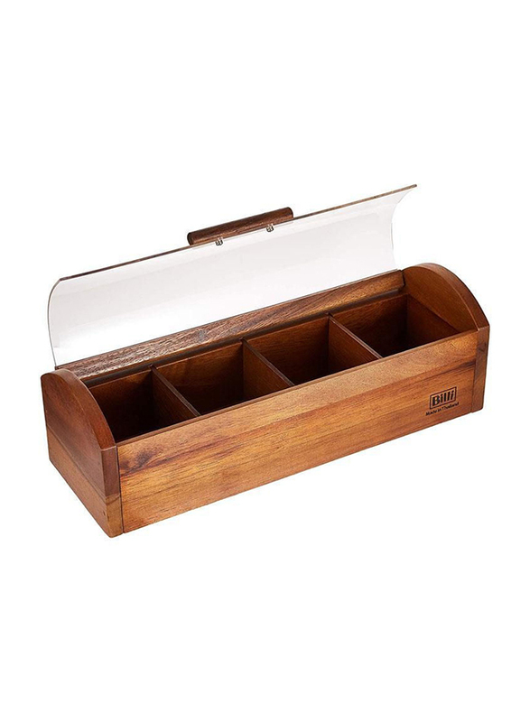 

Billi Wooden Tea Box with Acrylic Cover, Brown