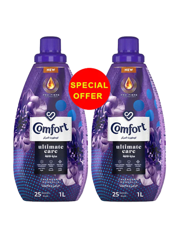 

Comfort Lavender & Magnolia Ultimate Care Fabric Softener, 1000ml + 1000ml