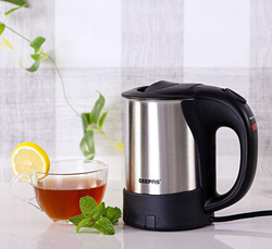 Geepas 0.5L Stainless Steel Electric Kettle, 1000W, GK175, Silver/Black