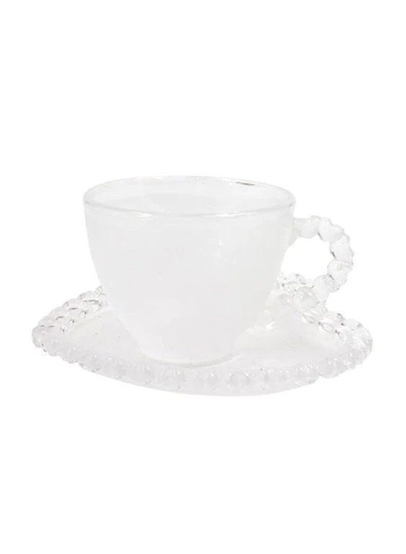 

2-Piece Love Tea Cup and Saucer Set, Clear