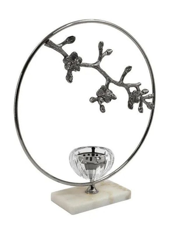 

Alpenberg Decorative Round Metal Bakhoor Burner, WB-896, Silver