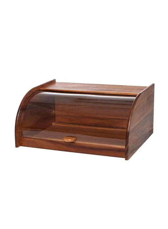 

Billi Wooden Bread Box with Sliding Acrylic Lid, Dark Brown