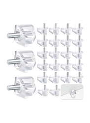 CanvasGT Shelf Support Bracket Steel Shelves Pin Holder Set, 20-Piece, Brown/White