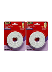 3M Scotch Foam Mounting Tape, 1/2-inch x 150-inch, 2 Piece, White