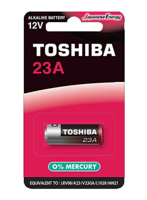 Toshiba 12V Alkaline Batteries, 23A BP-1C, Black/Silver
