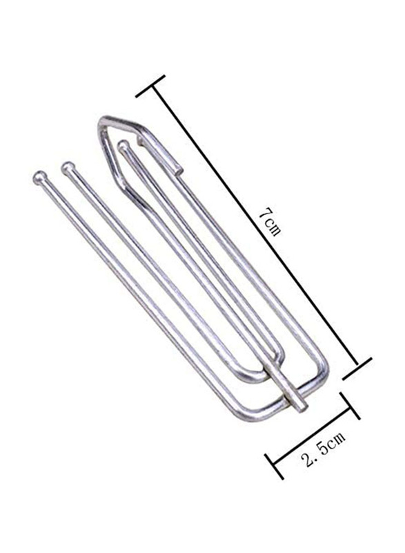 Curtain 100-Piece hooks Window Treatment 4 Prongs Pinch Pleat Drapes, Silver