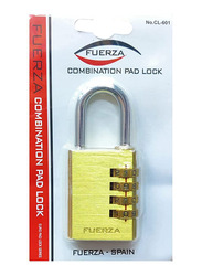 Fuerza CanvasGT Number Code Pad Lock, 40mm, CL-601, Gold