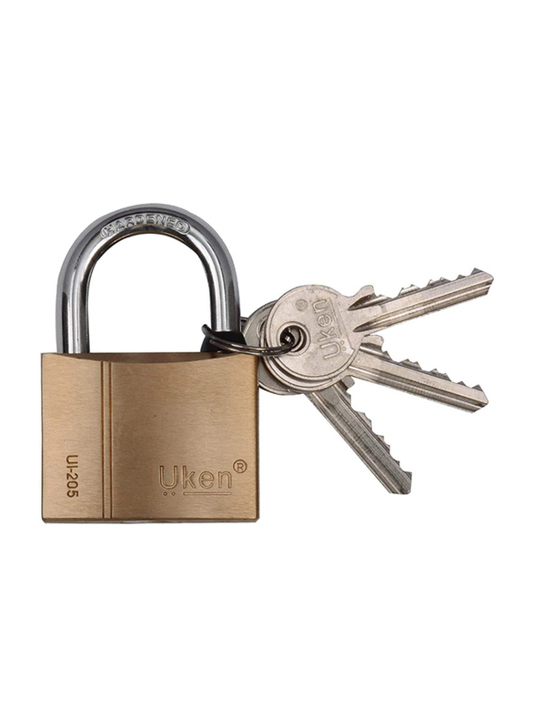 Uken Pad Lock, 50mm, Gold