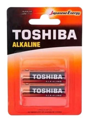 Toshiba 1.5V Red Alkaline AAA Batteries, 2 Pieces, LR03GCA BP-2C, Multicolour
