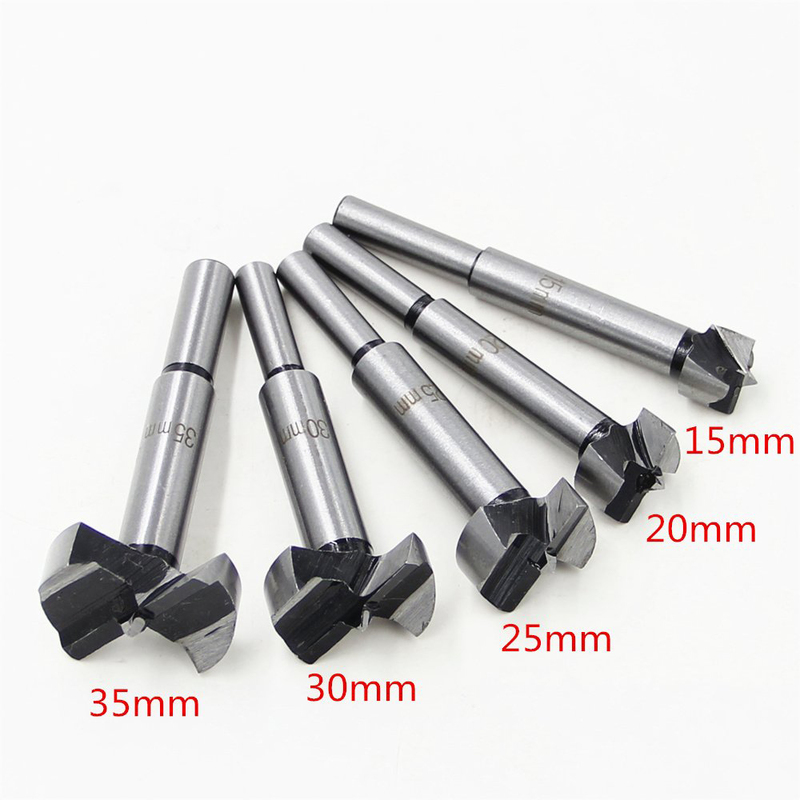 MTX 35mm Cylindrical Shank Forstner Drill Bit for Wood/Carbide Blade, Black/Silver