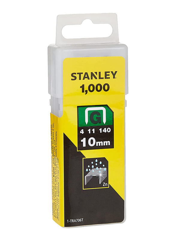 Stanley 10mm Type G Heavy Duty Staple, 1000 Pieces, 1-TRA706T, Silver