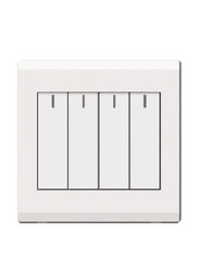 Milano 4 Way Gang 2 Way Metal Plate Switch, White
