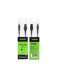 Terminator 1-Meter Type-C USB Cable with Light Indicator, USB Type-C to USB Type A for Smartphones/Tablets, TUC01, Black