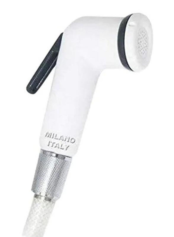 Milano Toilet Hand Spray Shattaf with Hose and Hook, White