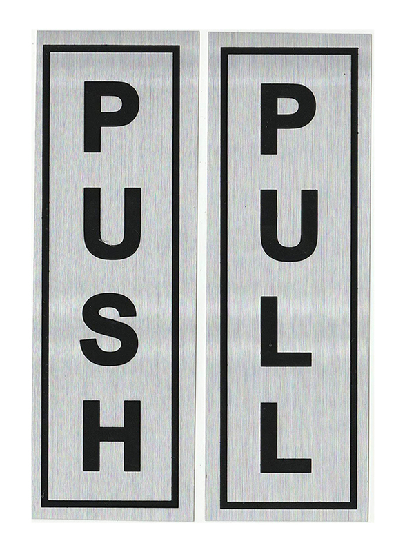 

ZL Pull and Push Sticker, 6 x 18cm, Silver