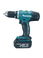 Makita Corded 18V Li-Ion LXT Drill with 2 x 3.0Ah Li-Ion Batteries and Charger, DDF453RFE, Black/Blue