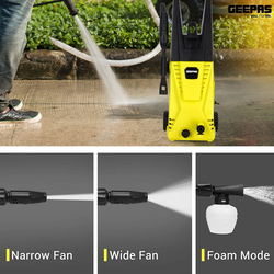 Geepas Car Pressure Washer with Spray Gun, GCW19027, Yellow