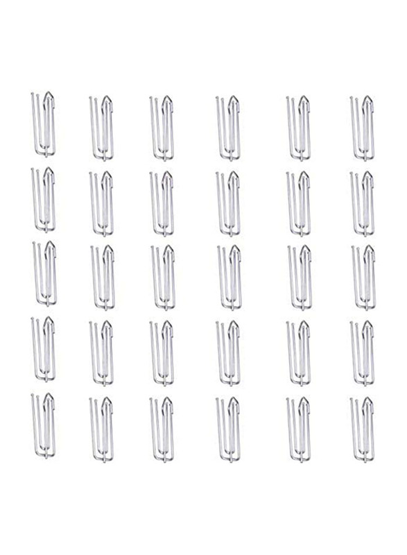 Curtain 100-Piece hooks Window Treatment 4 Prongs Pinch Pleat Drapes, Silver