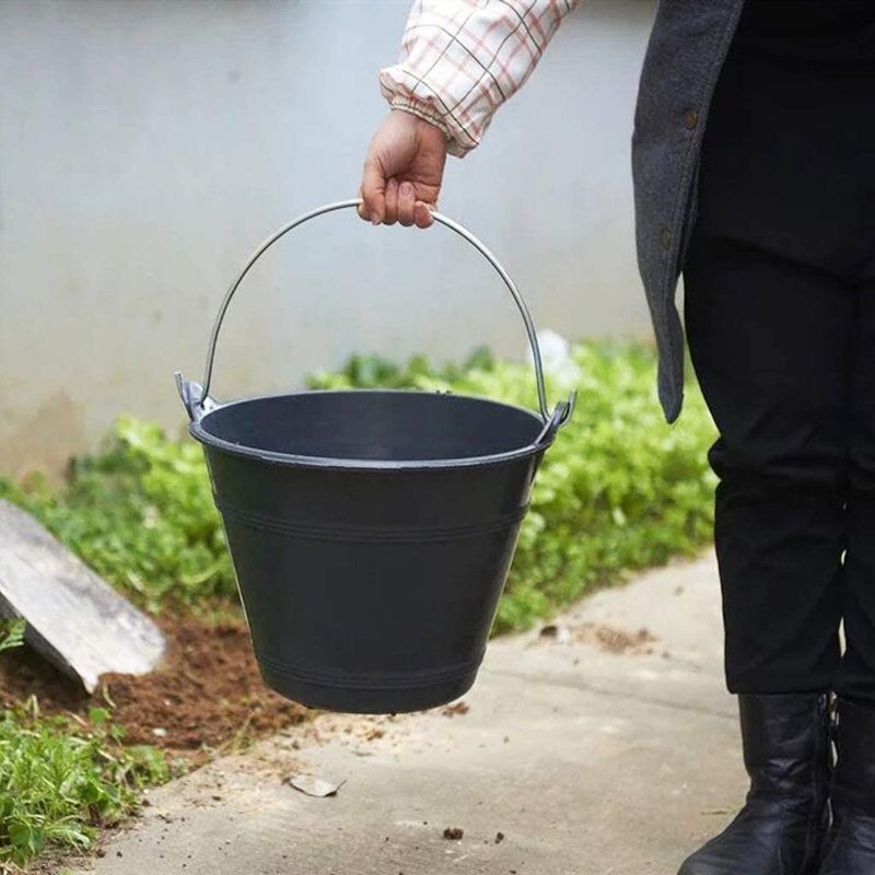 Plastic Light Weight Construction Bucket for All Indoor and Outdoor Jobs, Black
