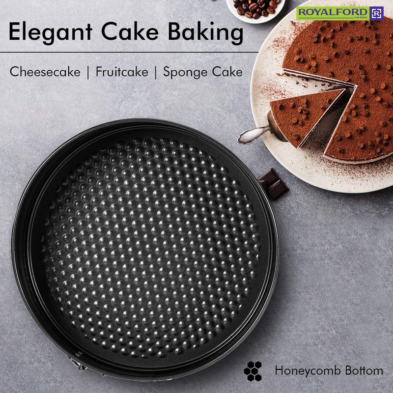 RoyalFord Non-Stick Springform Cake Tin, 24cm, Black