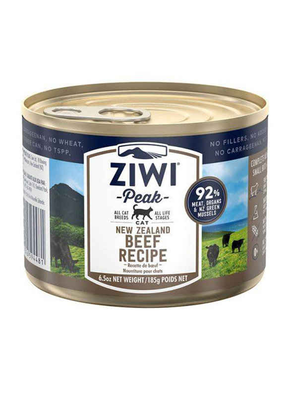 

ZiwiPeak Beef Recipe Canned Cat Wet Food, 12 x 185g