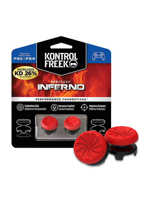 

Kontrolfreek Fps Freek Inferno High-Rise Concave Performance Thumbsticks for PlayStation PS5 PS4, 2 Pieces, Red