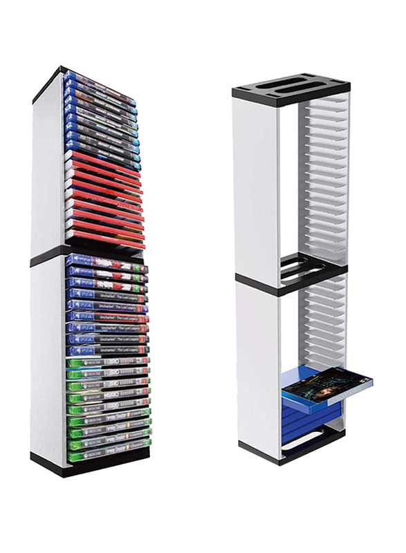 

HAOX J1 36 Unit Holds Game Disc Tower Storage Stand for PS5, Grey/Black