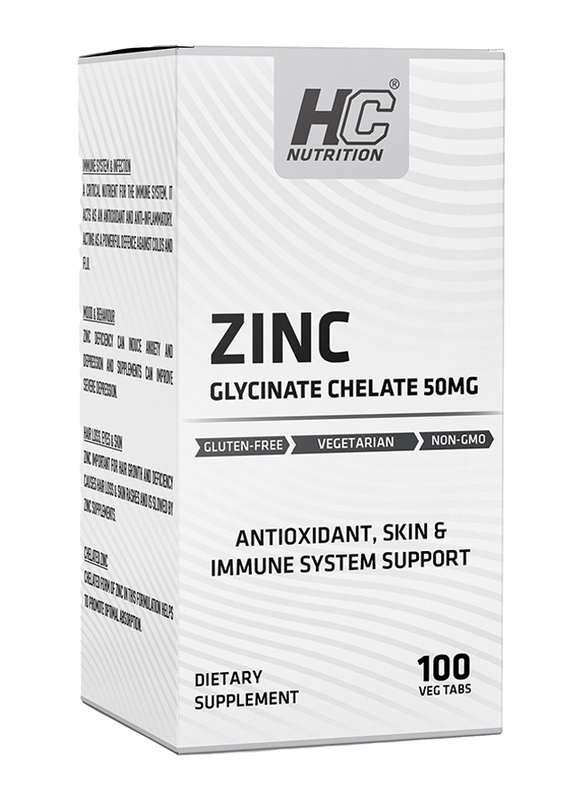 

HC Nutrition Zinc Chelate Dietary Supplement, 50mg, 100 Tablets
