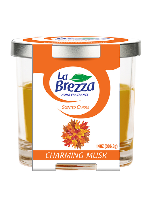 

La Brezza Home Fragrance Charming Musk Scented Candle, 14oz, Orange