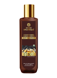 Khadi Organique Activated Bamboo Charcoal & Keratin Hair Cleanser Shampoo for Sensitive Scalps, 200ml