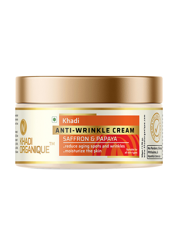 Khadi Organique Saffron & Papaya Anti-Wrinkle Cream, 50gm