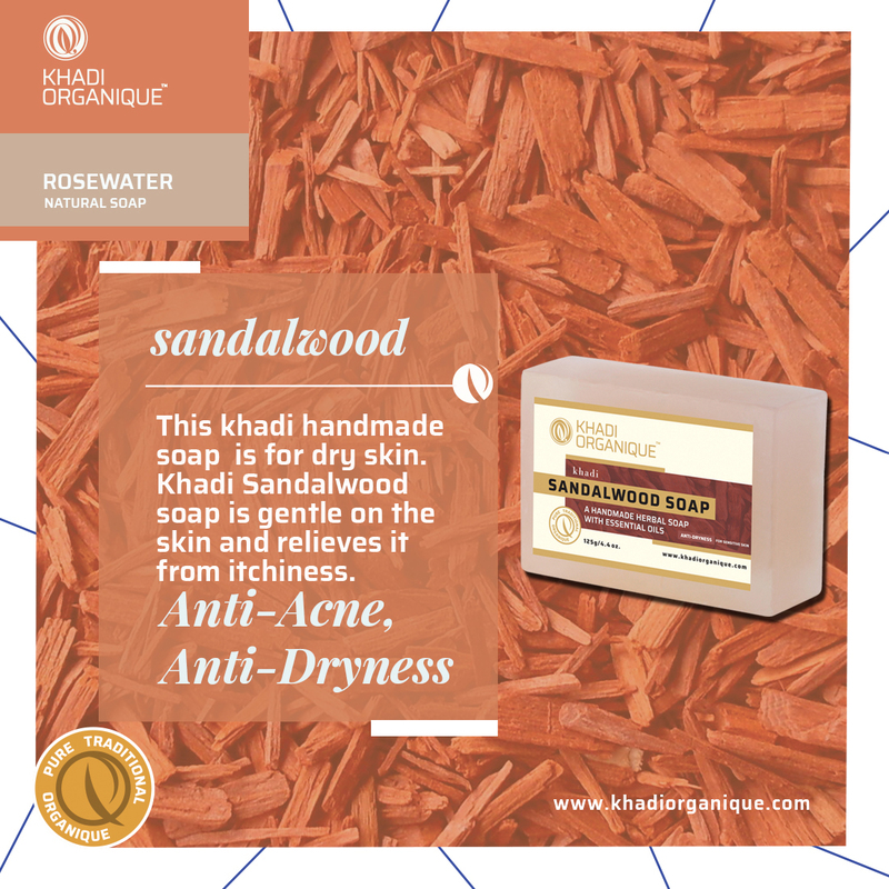 Khadi Organique Sandalwood Soap, 125gm