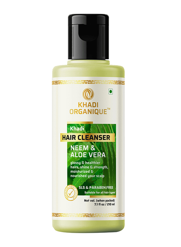 Khadi Organique Neem And Aloe Vera Hair Cleanser Shampoo for Sensitive Scalps, 210ml
